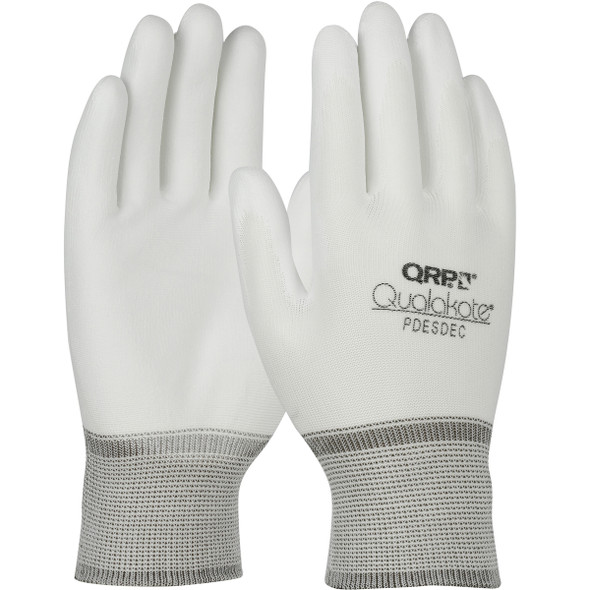 ESD WhtNy SpanWrist/overlock PUPD 12pr/pk 10 pk/cs LG - Size L, White 1 Case - CE Seamless Knit Gloves