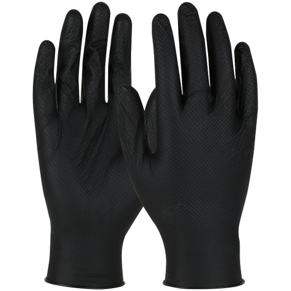 Black Nitrile Disposable 9" Powder Free Glove - Size 2XL, Black, CE Gloves, 1 Case