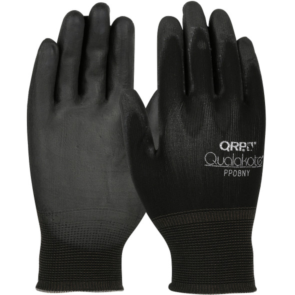 Blk Nylon Spanwrist/Overlock Blknit Pd 2X CE Seamless Knit Gloves - 2XL Black CS