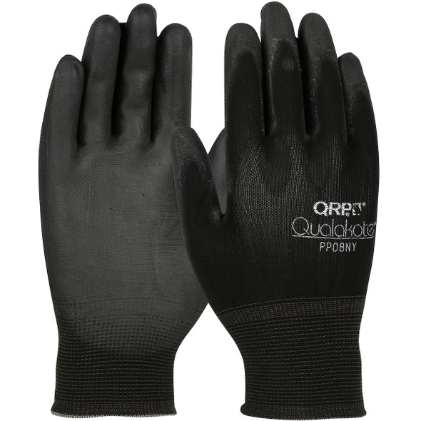 Black Nylon Knit/Nitrile Palm Dip Glove Xlarge CE Seamless Knit Gloves - XL Black CS