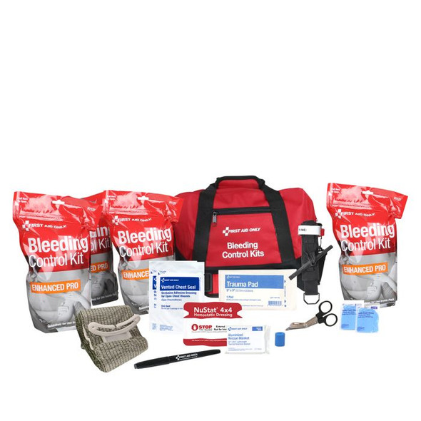 Bleeding Control Throw Bag, Includes 4 Bleeding Control Kits (91137, Enhanced Pro)