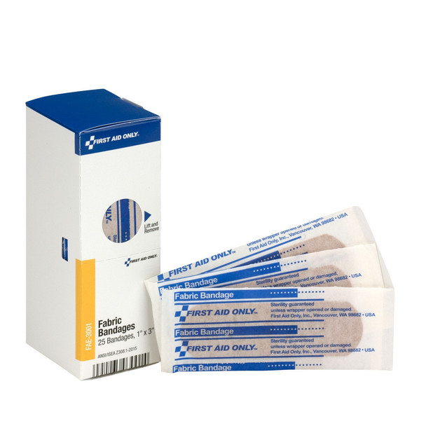 SmartCompliance Refill 1" x 3" Adhesive Fabric Bandages, 25 Per Box