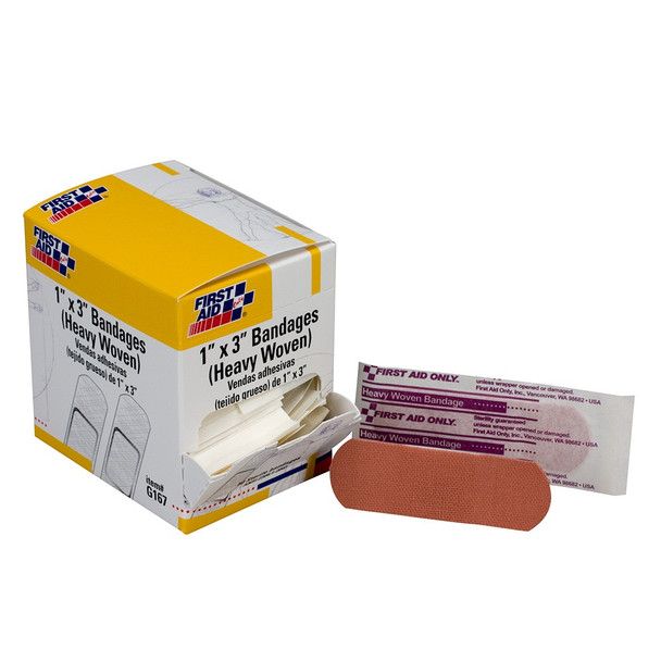 1"x3" Heavy Woven Fabric Bandages, 50 Per Box