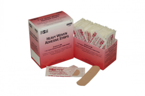 1" x 3" Heavy Woven Fabric Bandages, 100 Per Box