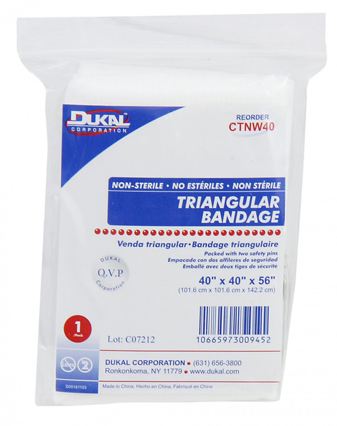 40"x40"x56" Non-Woven Triangular Bandage, 1 Per Bag