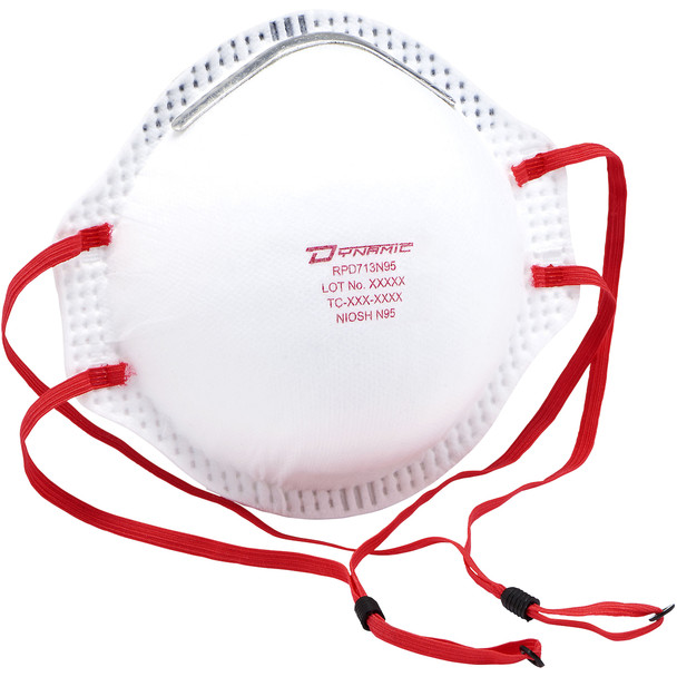 N95, Particulate Respirator, w/Nose Pad, Adjustable Strap, NIOSH - Size OS, White 1 Box - Particulate Respirators