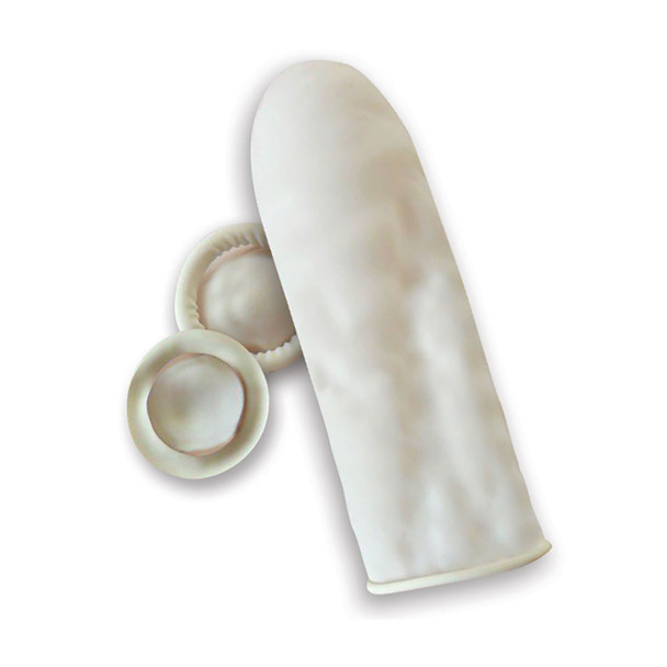 Powder Free Cot Polymer Coated Hi Tack LG - Size L, White 1 Case - CE Fingercots