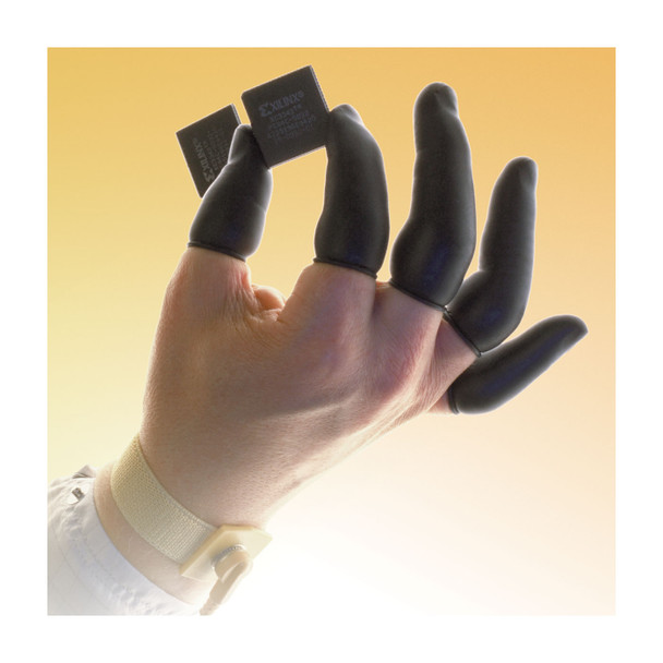 Cl 100 CR Stat Dis Blk Latex Cot 720pc/pk, 20pk/cs XLARGE - Size XL, Black 1 Case - CE Fingercots