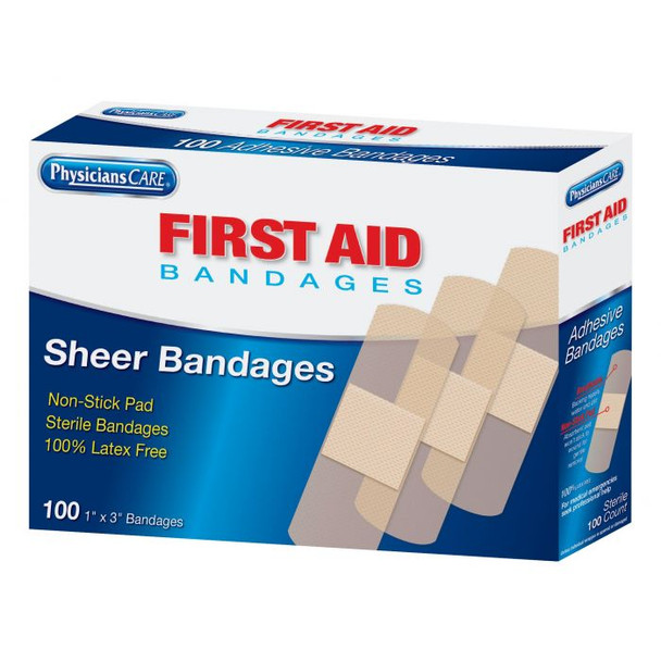 1"x3" Sheer Bandages, 100/box