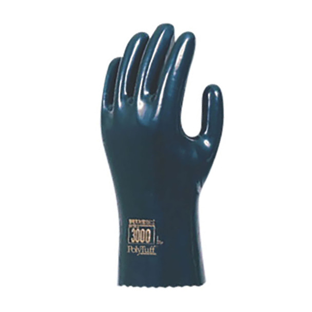10.25" Cotton Lined Poly Tuff Esd Esd Solvent Gloves Large 1 Pr - Size L, Black, CE Gloves, 1 Pair
