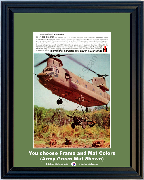 1967 Vietnam International Harvester Helicopter Vintage Ad IH Transport Chopper Viet Nam Titan Turbine Engines 67 *You Choose Frame-Mat Colors-Free USA S&H*