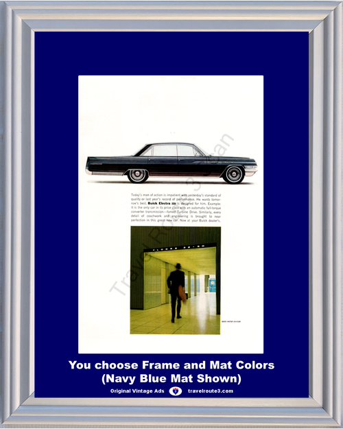 1963 Buick Electra 225 Vintage Print Ad Deuce and a Quarter Man of Action 63 *You Choose Frame-Mat Colors-Free USA S&H*