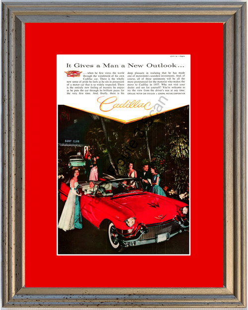 1957 Cadillac Series 62 Vintage Ad 57 Caddy Convertible Surf Club Gowns by I Magnin 57 *You Choose Frame-Mat Colors-Free USA S&H*
