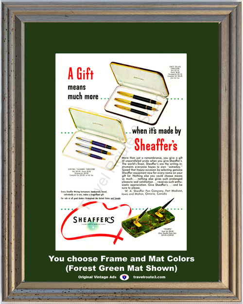 1948 Sheaffer's Pen Pencil Vintage Ad Stratowriter Set Desk Office Christmas 48 *You Choose Frame-Mat Colors-Free USA S&H*