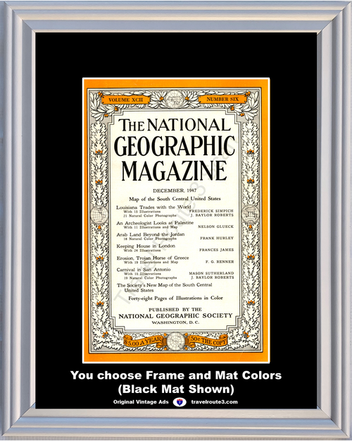 1947 47 December National Geographic Magazine Cover Volume XCII - Number Six