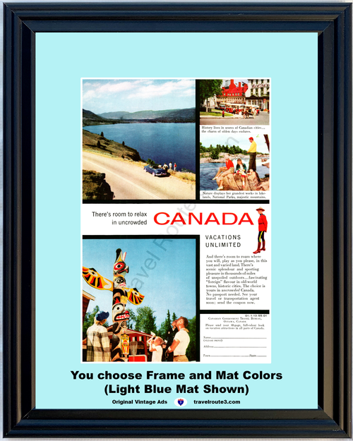 1955 55 Canada Vacations Unlimited Totem Pole National Parks Travel Vintage Ad
