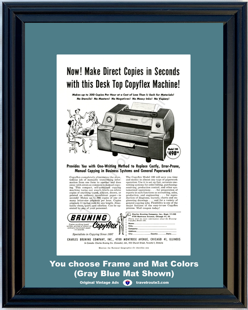 1956 Bruning Copy Copying Machine Vintage Ad Copyflex Charles Office ...