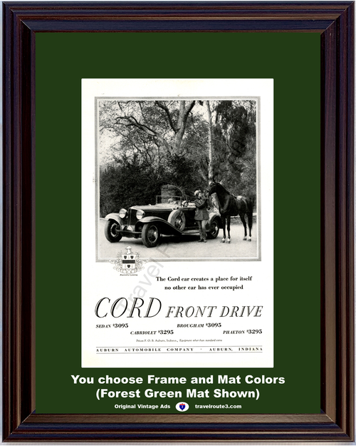 1929 Cord Front Drive Vintage Ad Cabriolet Convertible Auburn ...