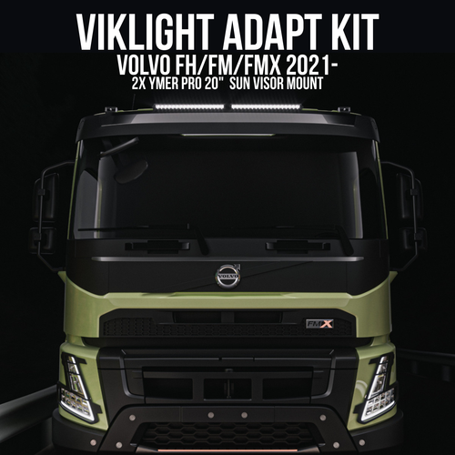 2x Ymer Pro 20" LED Bar kit for Volvo FH/FM/FMX Sun Visor 2021-