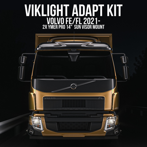 2x Ymer Pro 14" LED Bar kit for Volvo FE/FL Sun Visor 2021-