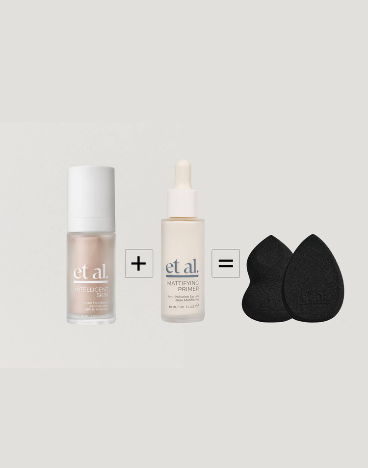 Cream Foundation + Mattifying Primer + Blending Tool Kit