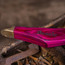Beanie Straight Blade knife with brass topper (Pink) 