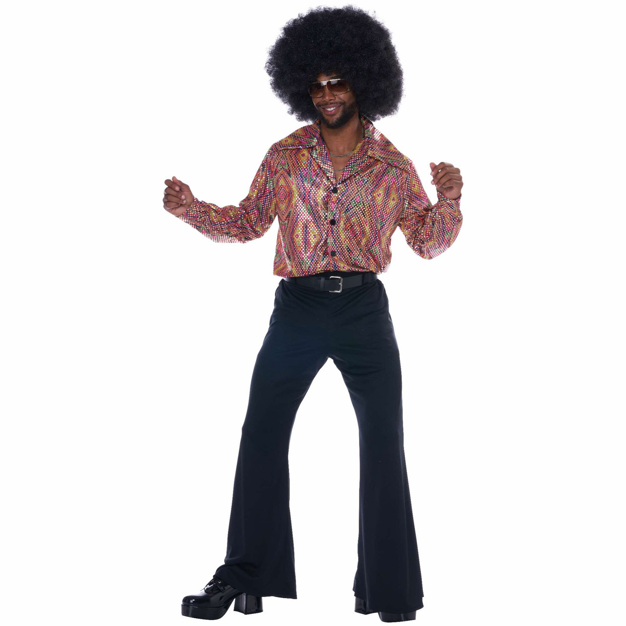 Men 70s Disco Costumes Plus Size Men's Studio Disco Plus Size Costume