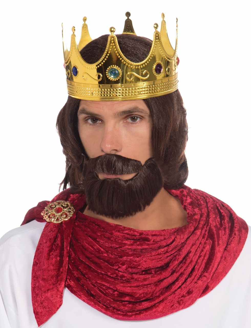 Royal King Renaissance Medieval Men Costume Wig Beard & Moustache ...