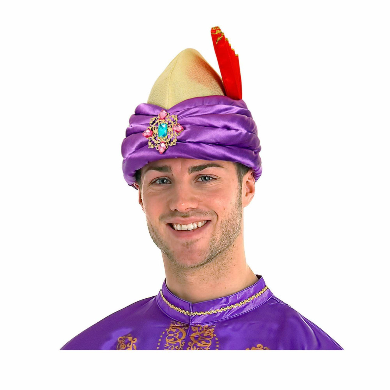 Bombay Indian India South Asia Men Costume Purple Turban Hat