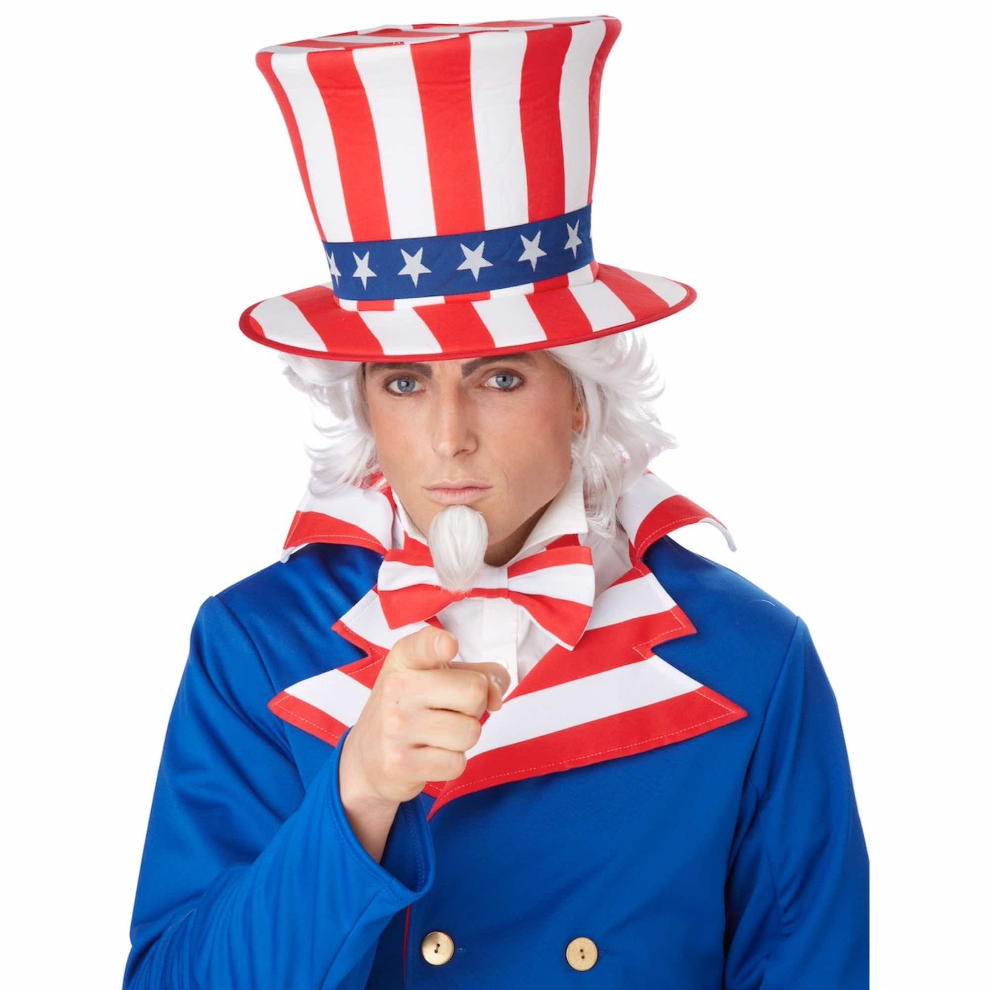 Uncle Sam Patriotic Men Costume Wig Chin Patch