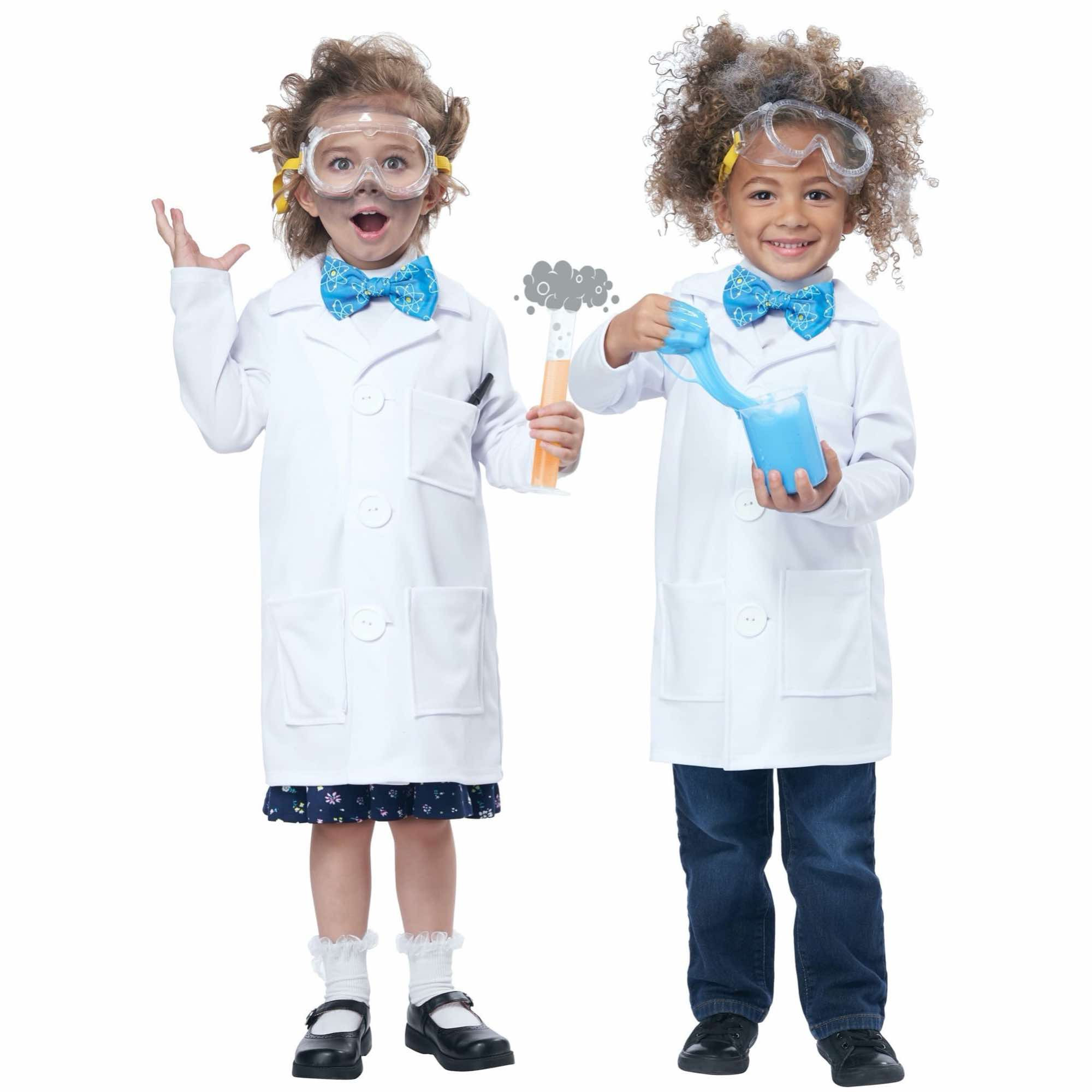Lil Scientist Inventor Lab Coat Einstein Unisex Toddler Girls Boys Costume
