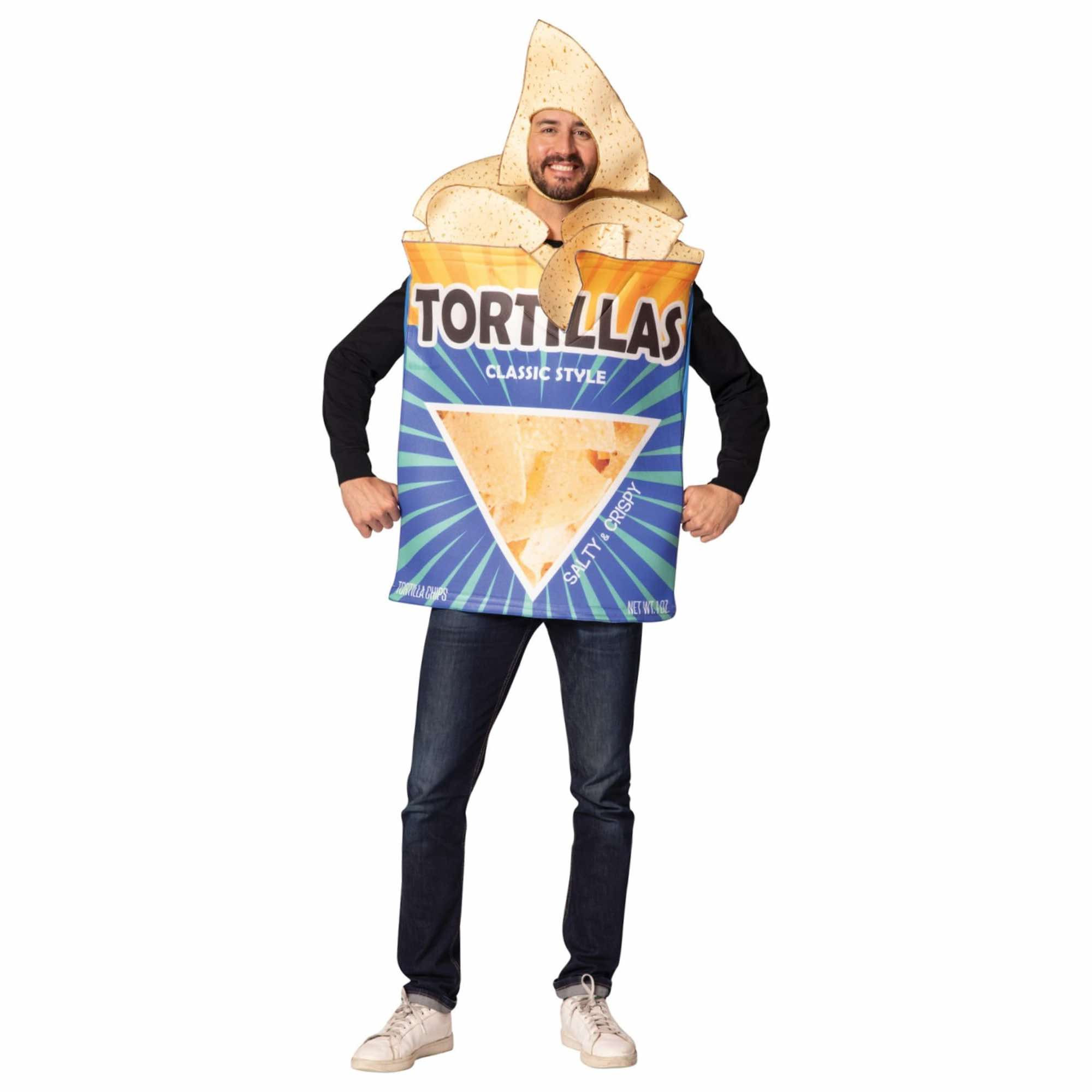 Tortilla Chips Bag Corn Nachos Snack Food Unisex Adult Mens Womens Costume