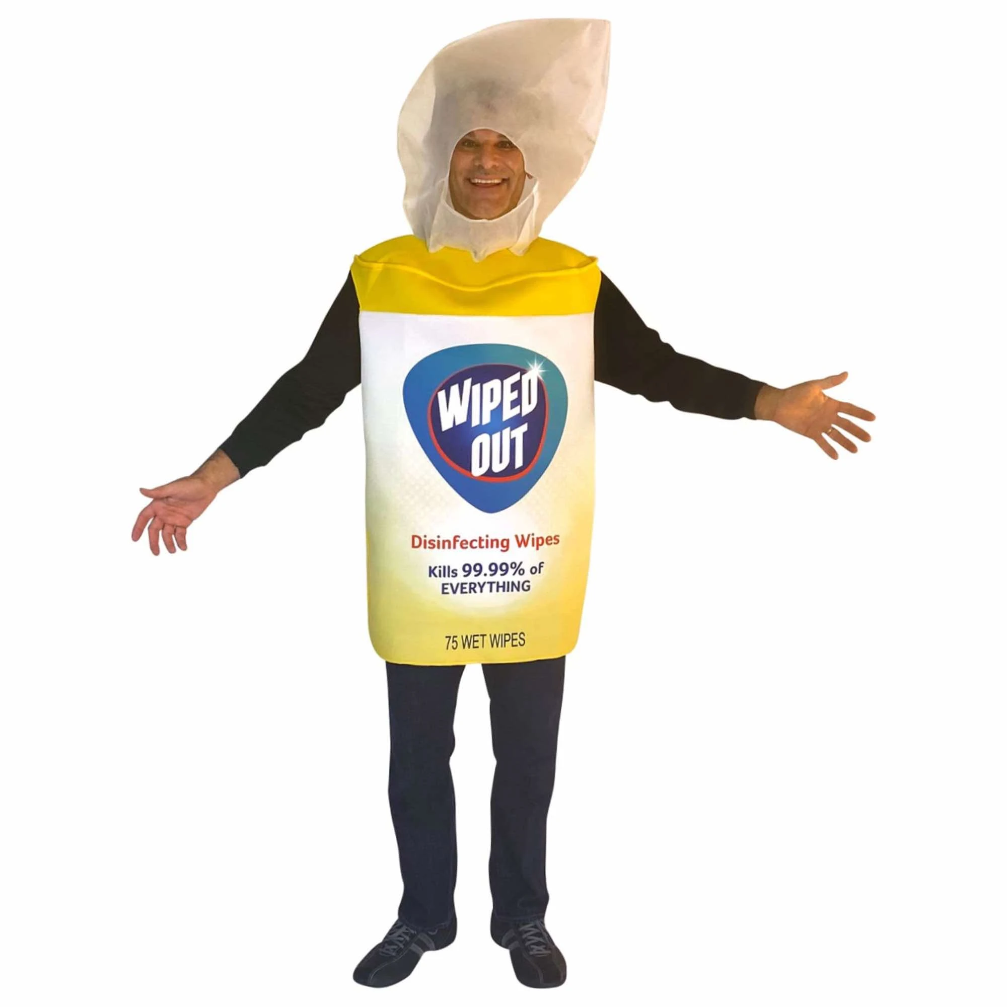 Wiped Out Disinfecting Sanitizer Wipes Funny Unisex Adult Mens Womens Costume