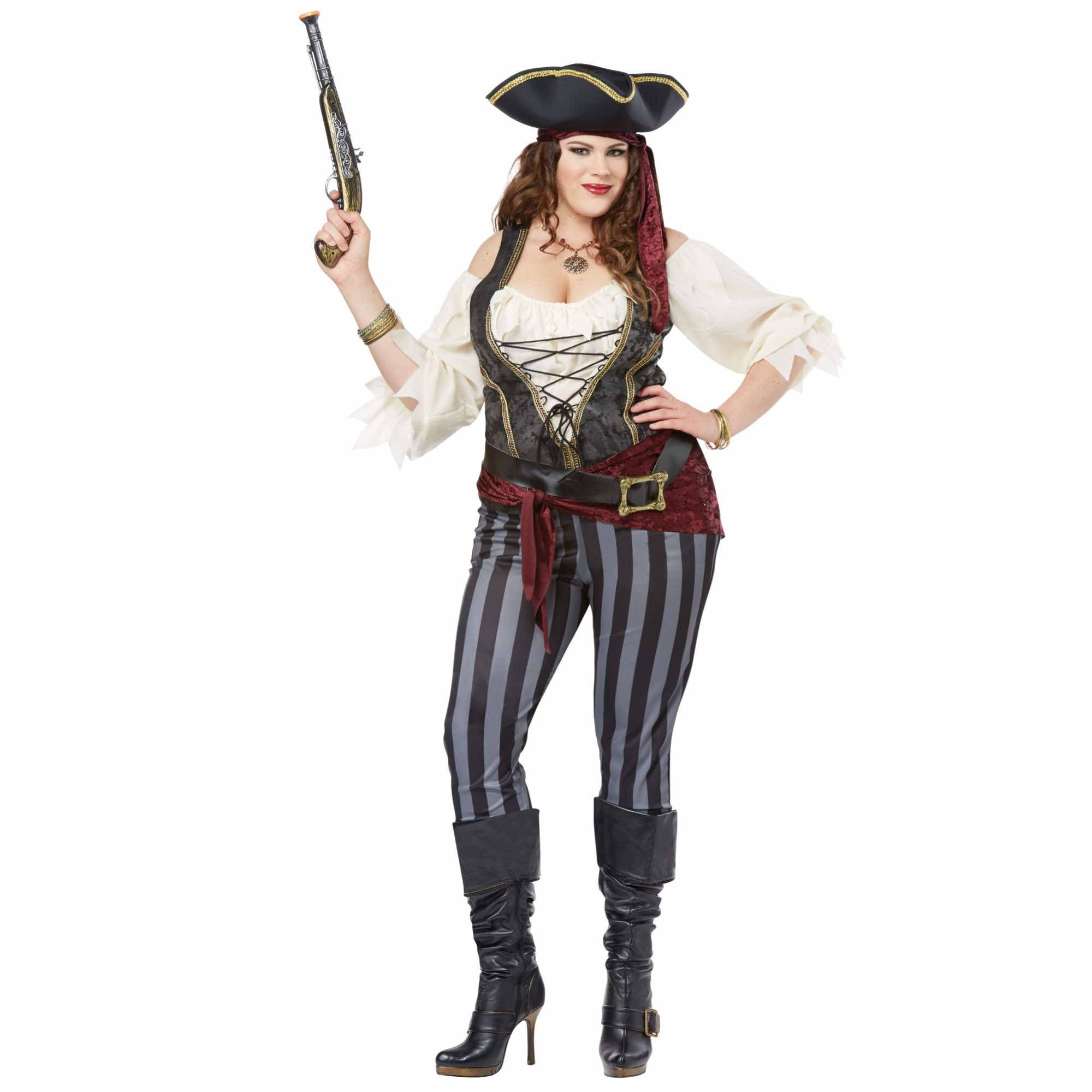 Brazen Buccaneer Pirate Swashbuckler Story Book Week Womens Costume Plus