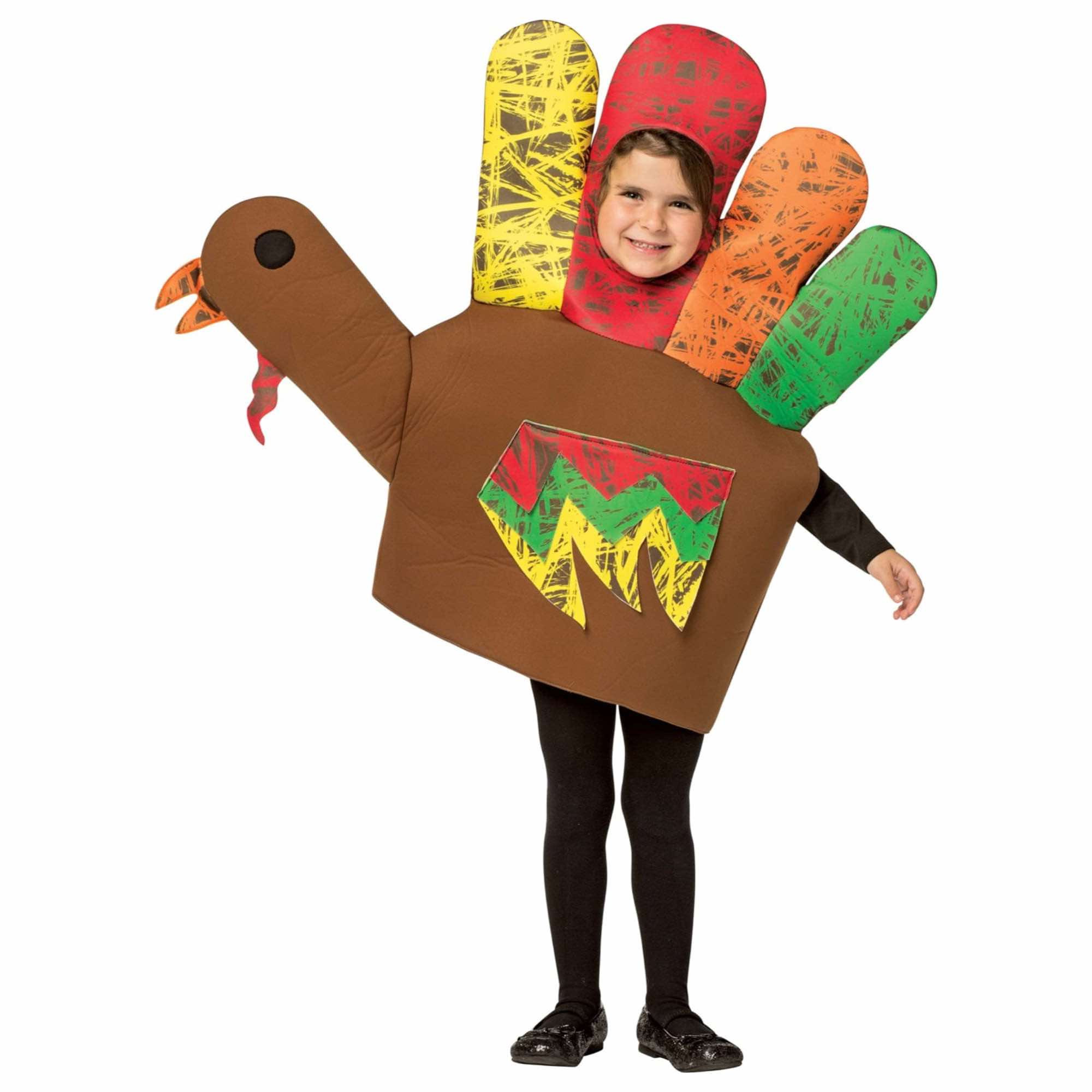 Hand Turkey Christmas Thanksgiving Animal Unisex Child Boys Girls Costume 4-6