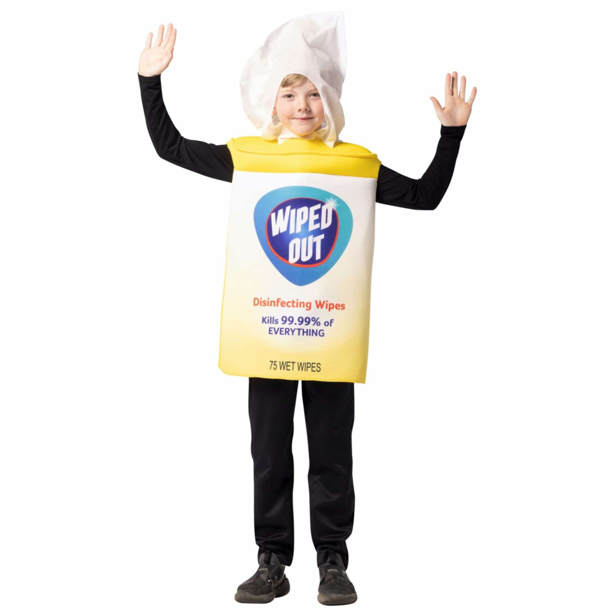 Wiped Out Disinfecting Sanitizer Wipes Funny Unisex Child Boys Girl Costume 7-10