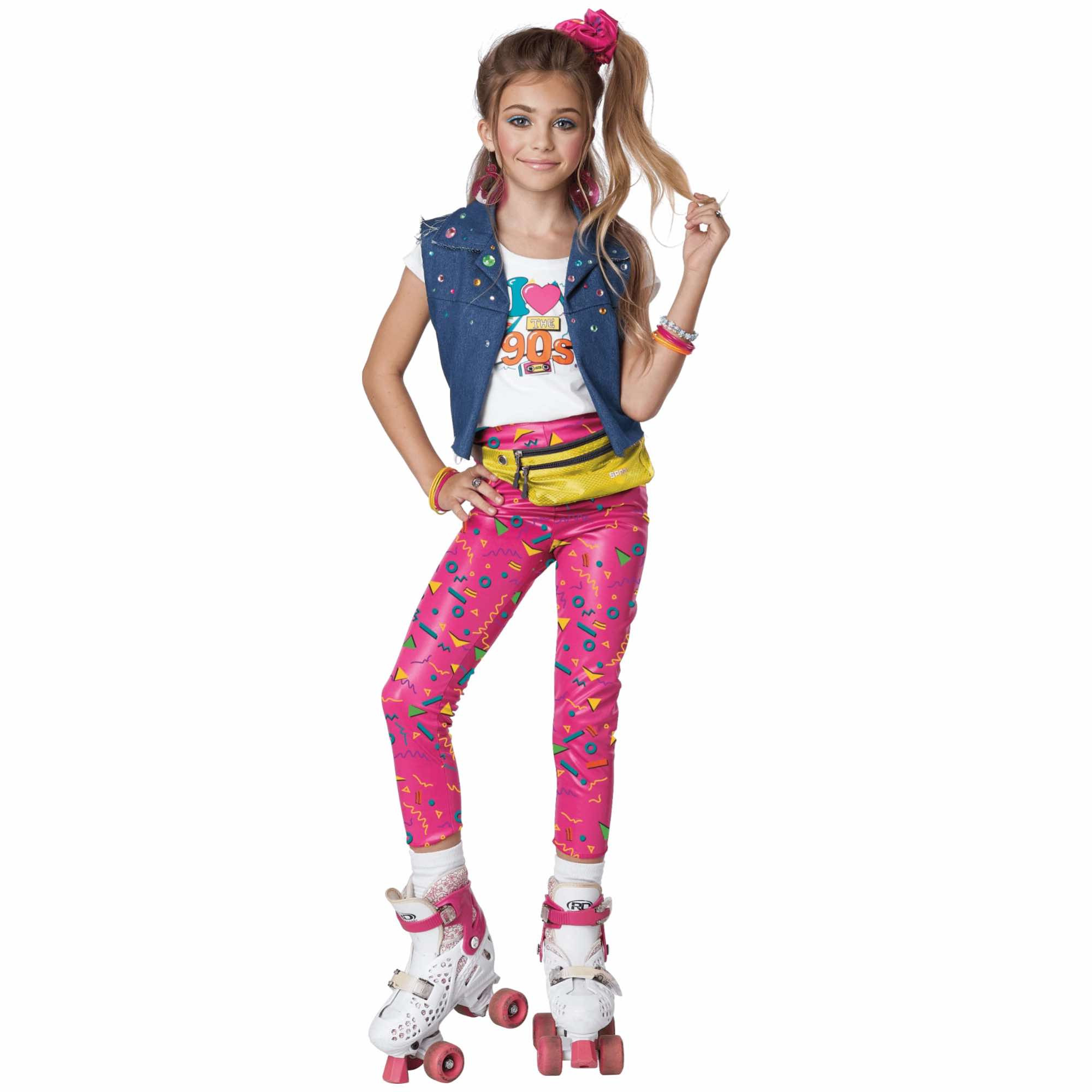 I love the 90's 1990 90s Retro Pop Star Rock Party Book Week Girls Costume