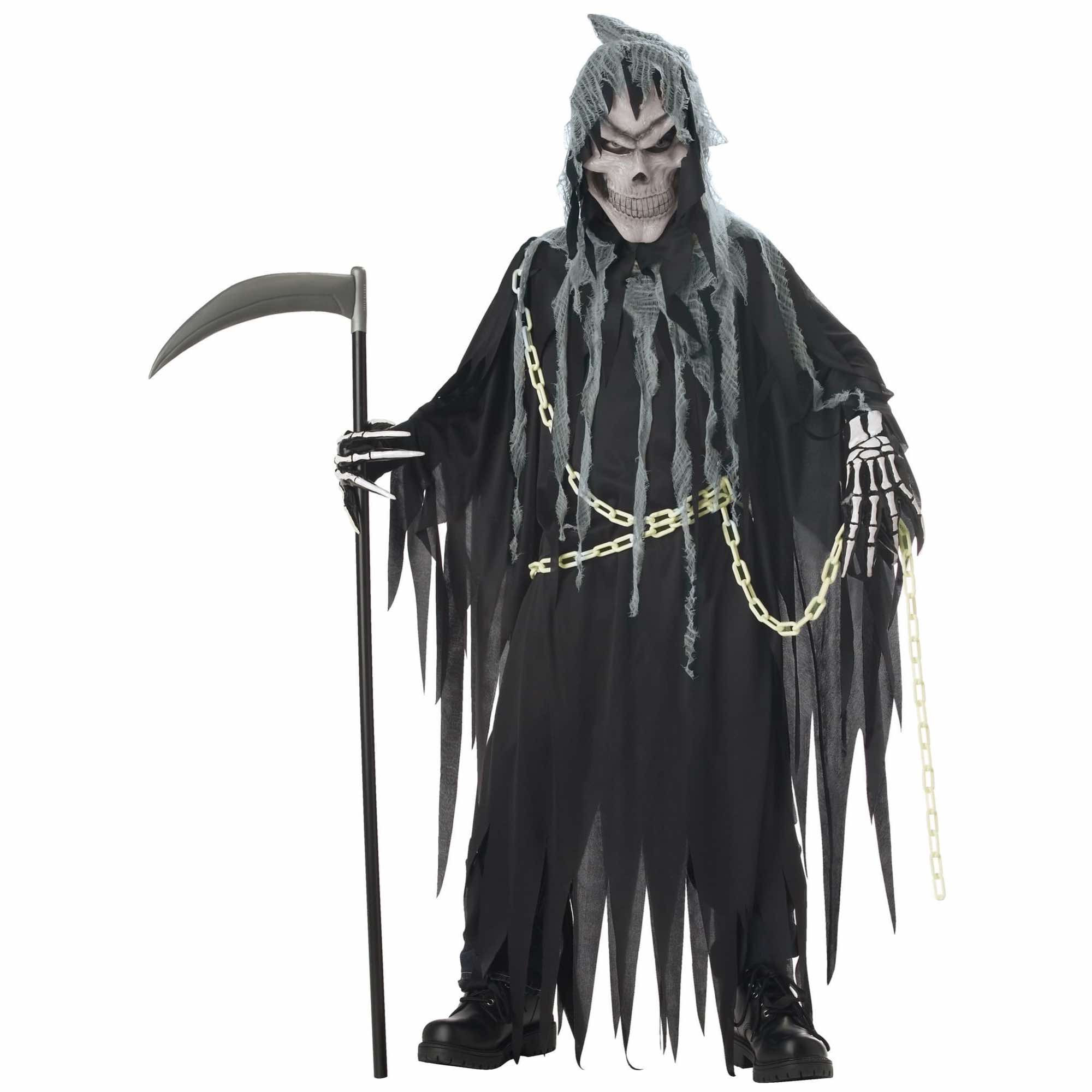 Mr Grim Reaper Glow In The Dark Evil Ghost Death Halloween Child Boys Costume