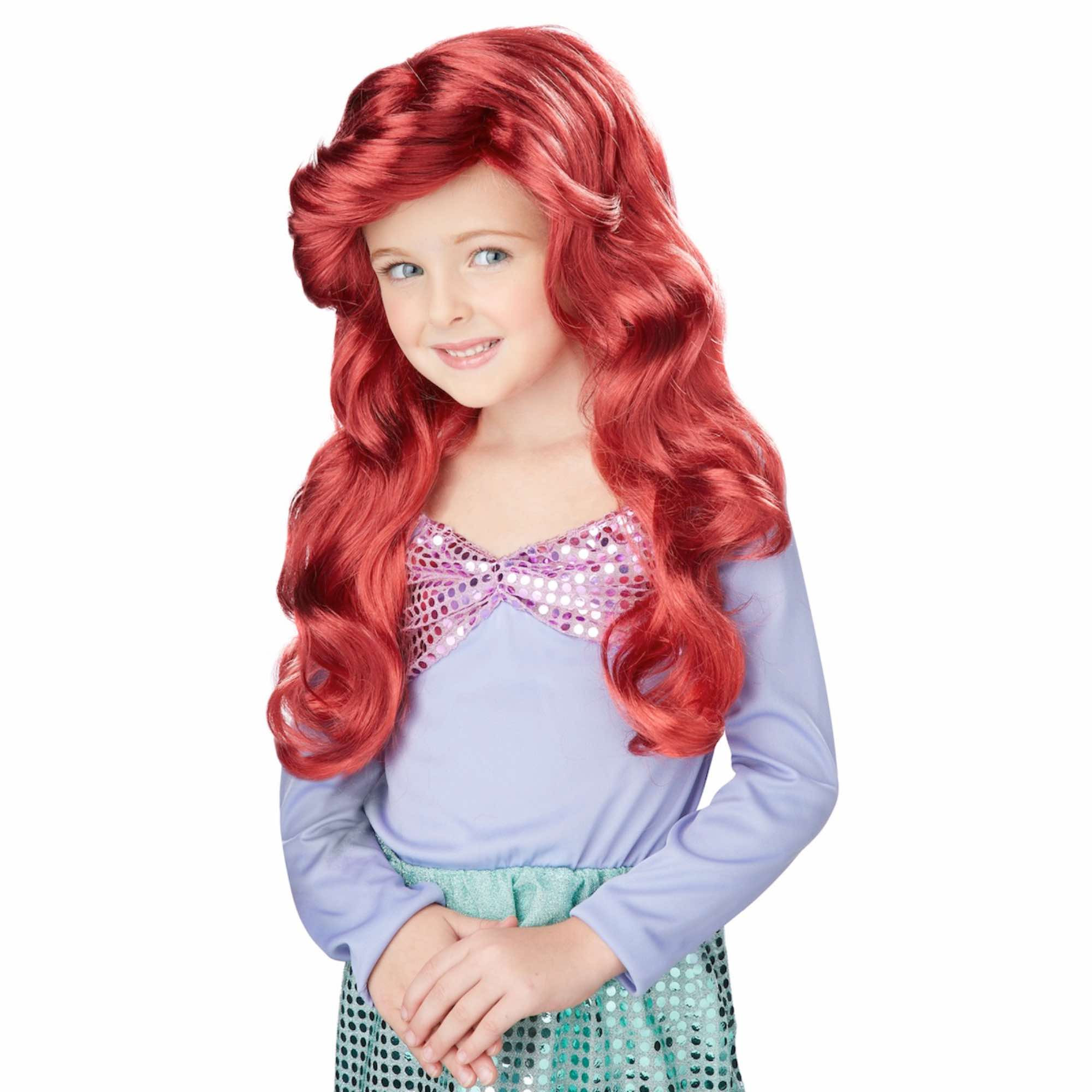 Little Mermaid Princess Ariel Red Fairy Tale Book Week Child Girls Costume Wig