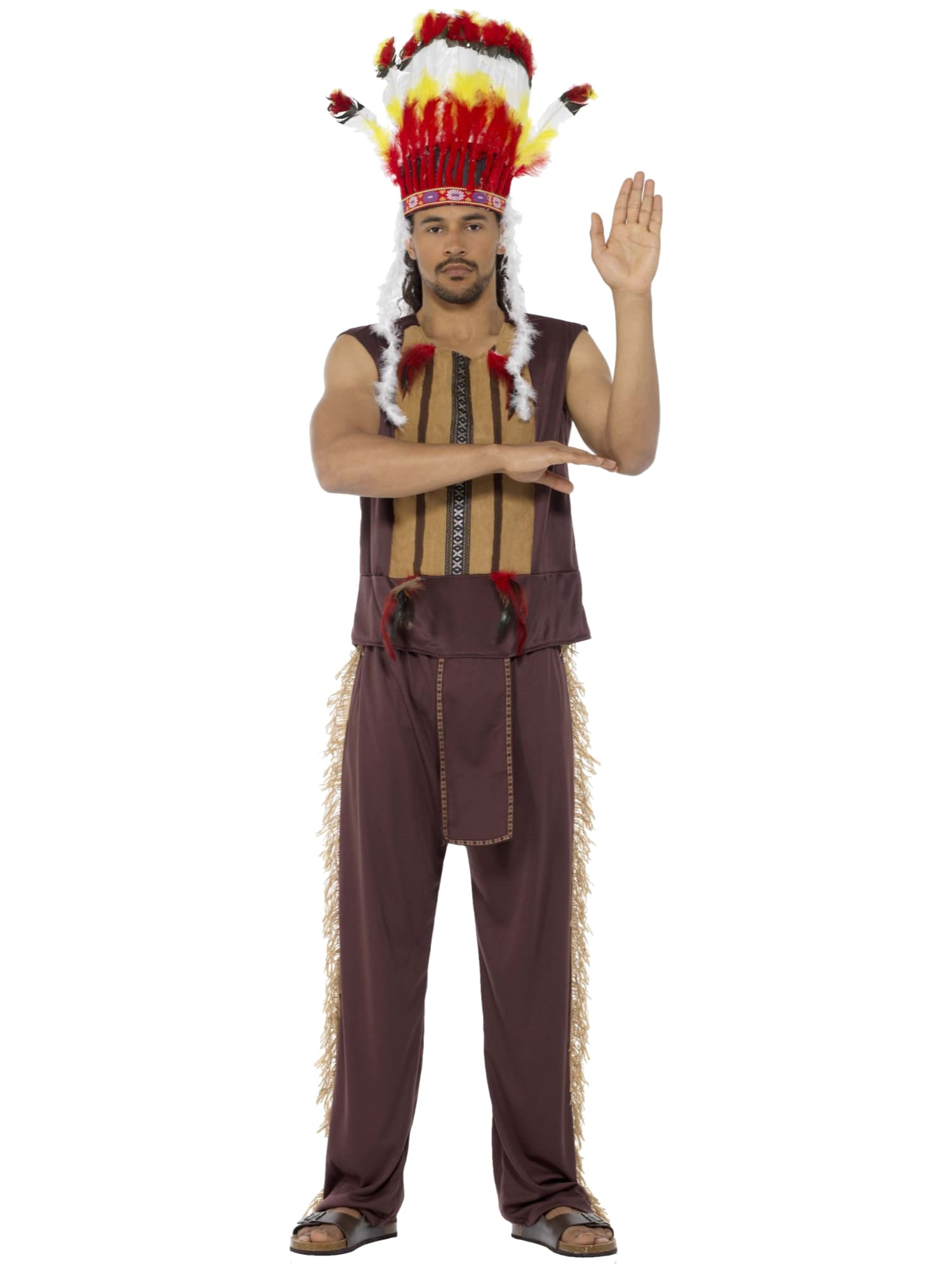 Indian Chief Native American Western Book Week Adult Mens Costume