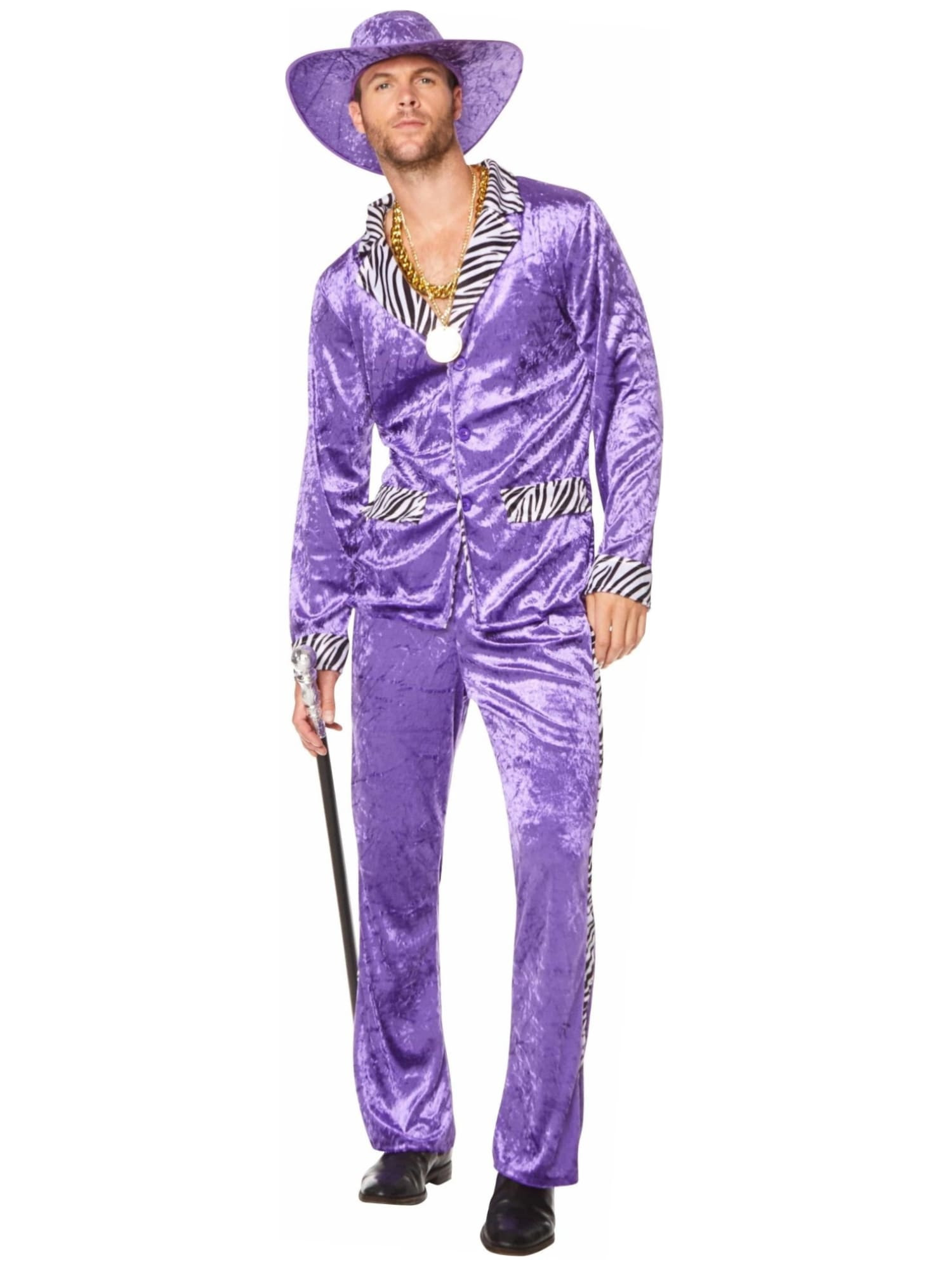 80s Pimp Suit Purple 20s Gangster Big Daddy Adult Mens Costume