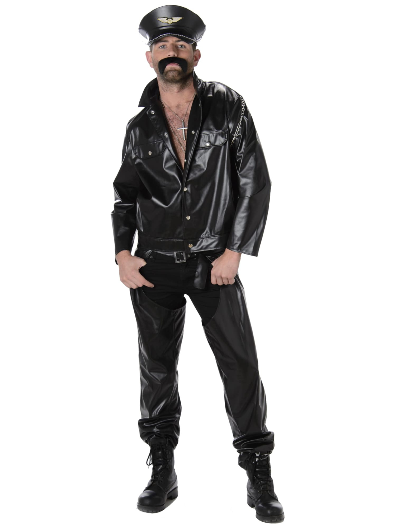 Biker 1980s 80s Gang Motorcycle Rider Gangster Adult Mens Costume