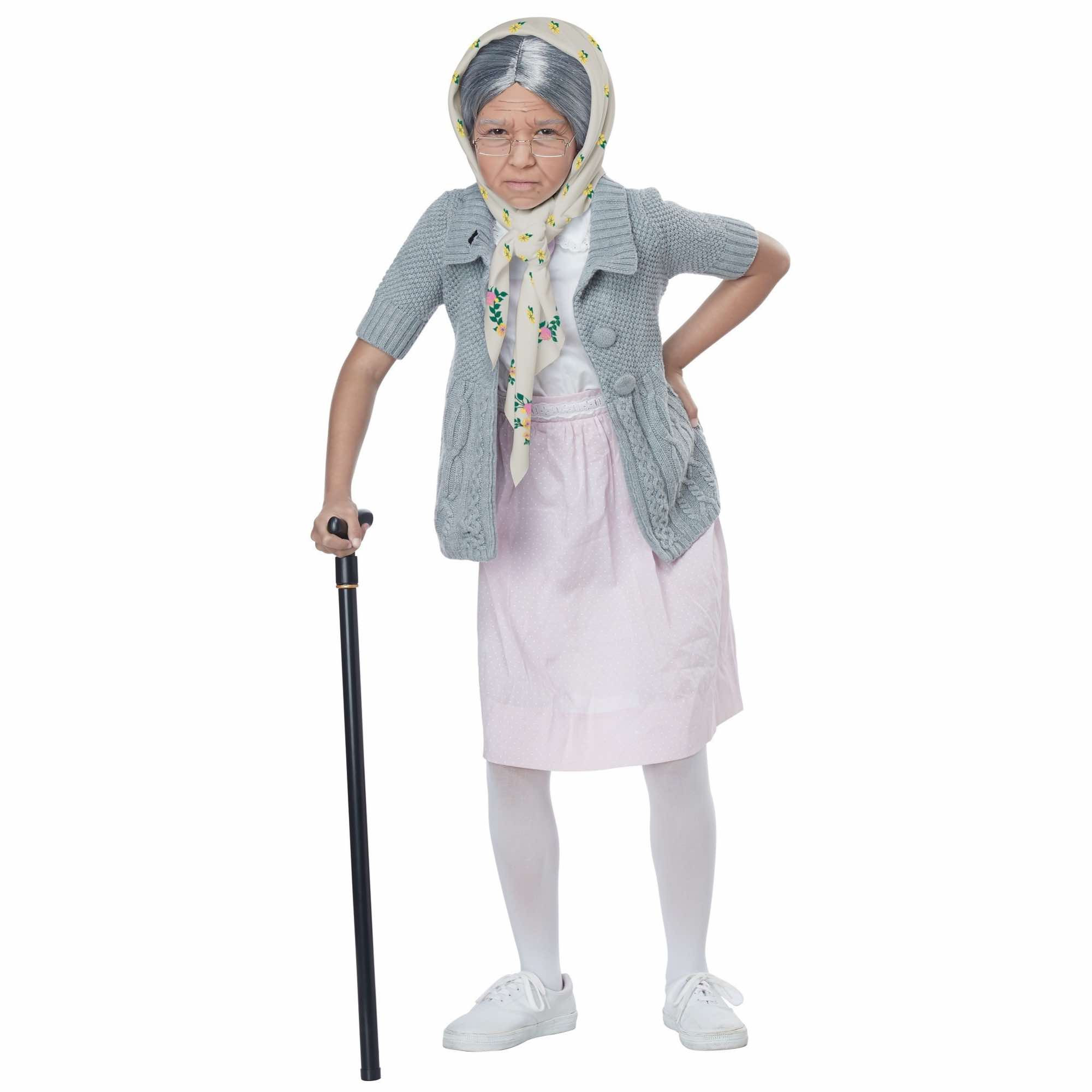 Grandma Babushka Old Lady Granny 100 Days of School Book Week Girls Costume Kit