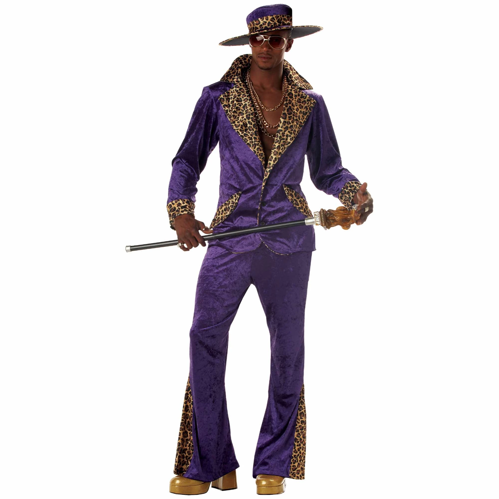 Pimp Purple Big Daddy 1920s 1970s Gangster Suit Deluxe Adult Mens Costume