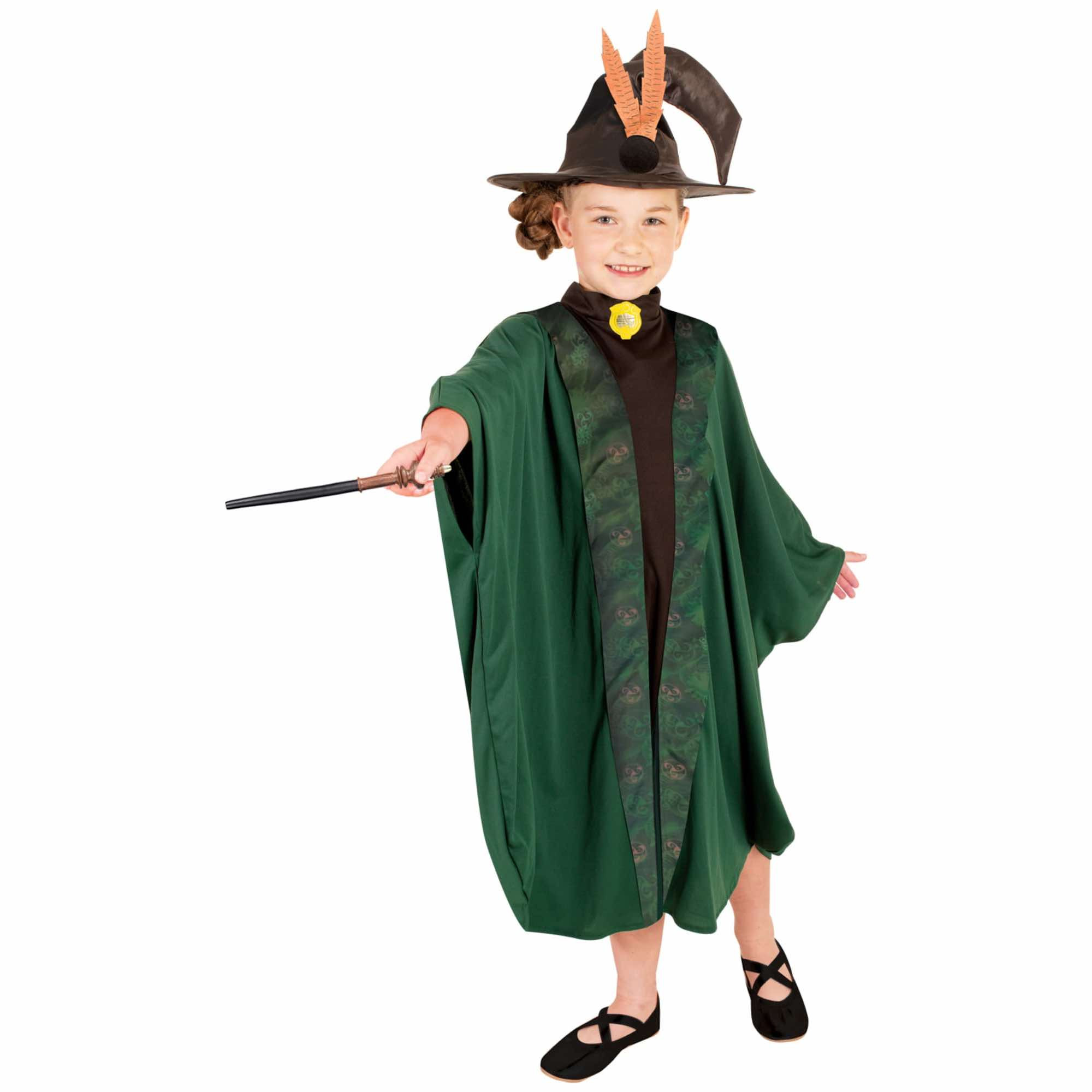 Professor Mcgonagall Harry Potter Book Week Tween Girls Costume Robe Hat 9-12Y