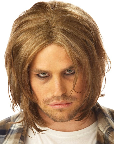 Grunge Rocker 90s Band Punk Hard Rock Kurt Blonde Men Costume Wig