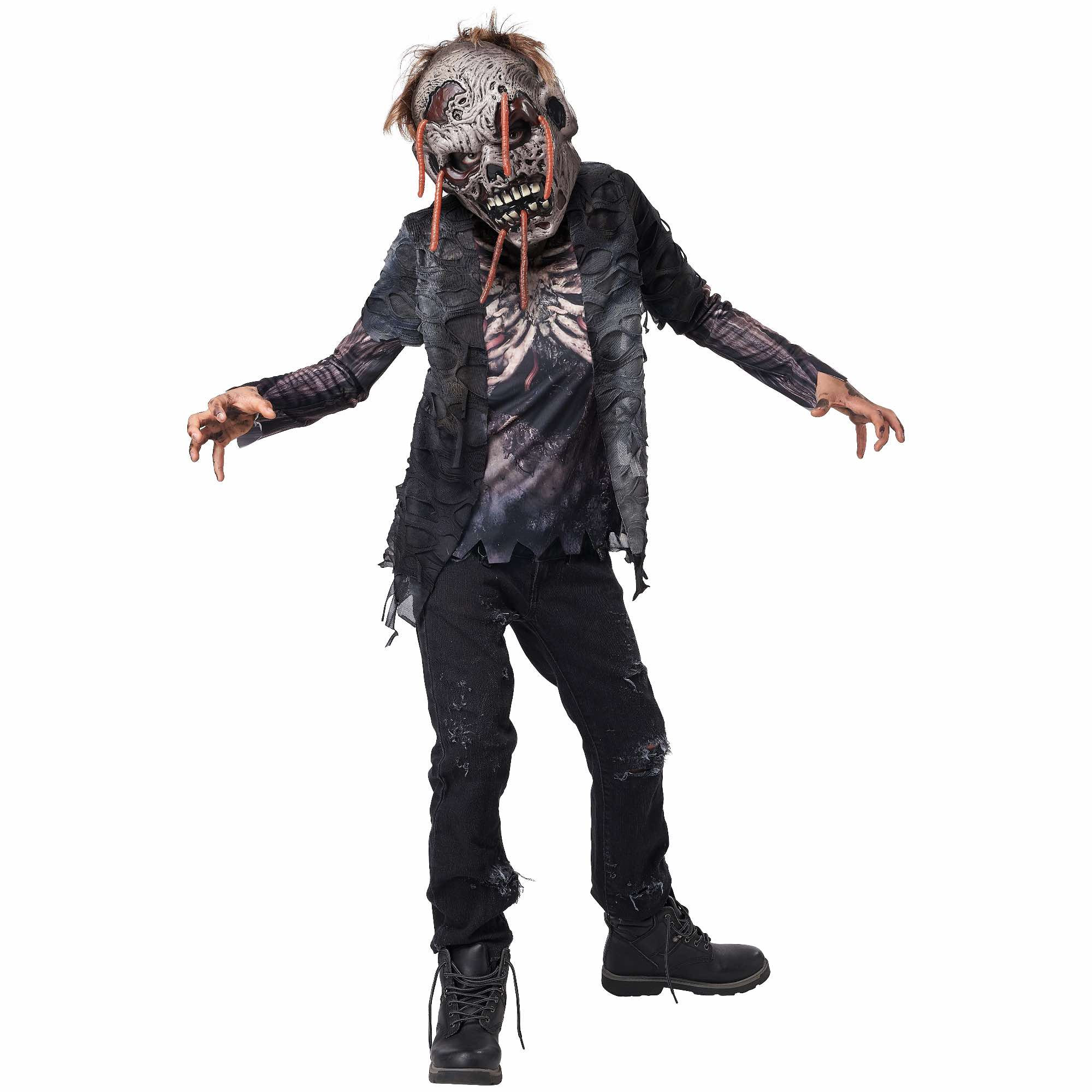 Zombie With Worms Walking Dead Ghoul Horror Halloween Child Boys Costume