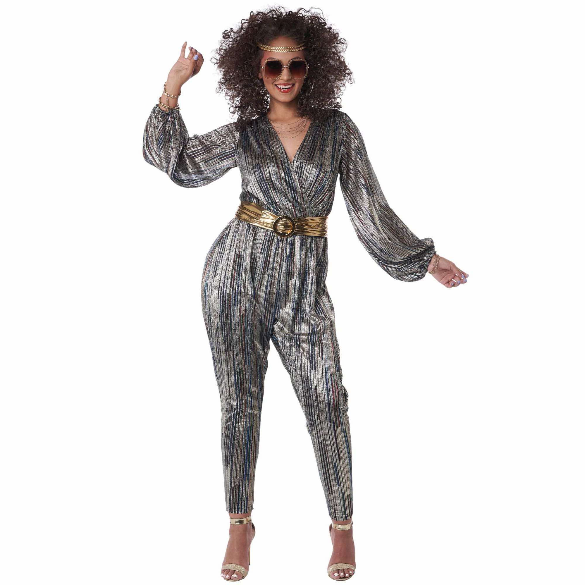 Disco Super Nova Jumpsuit 70s Groovy Retro Adult Womens Costume