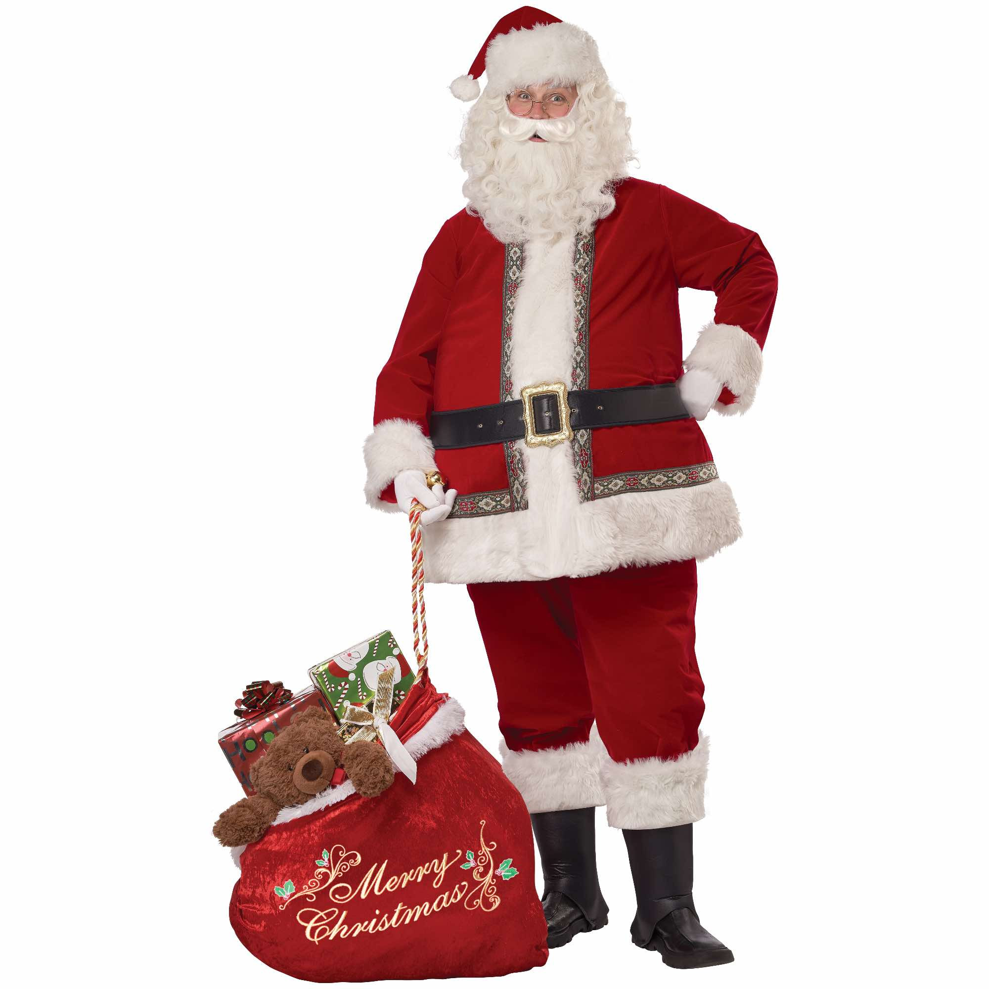 Deluxe Santa Claus Christmas Xmas Festival Adult Mens Costume 12 Pieces Set