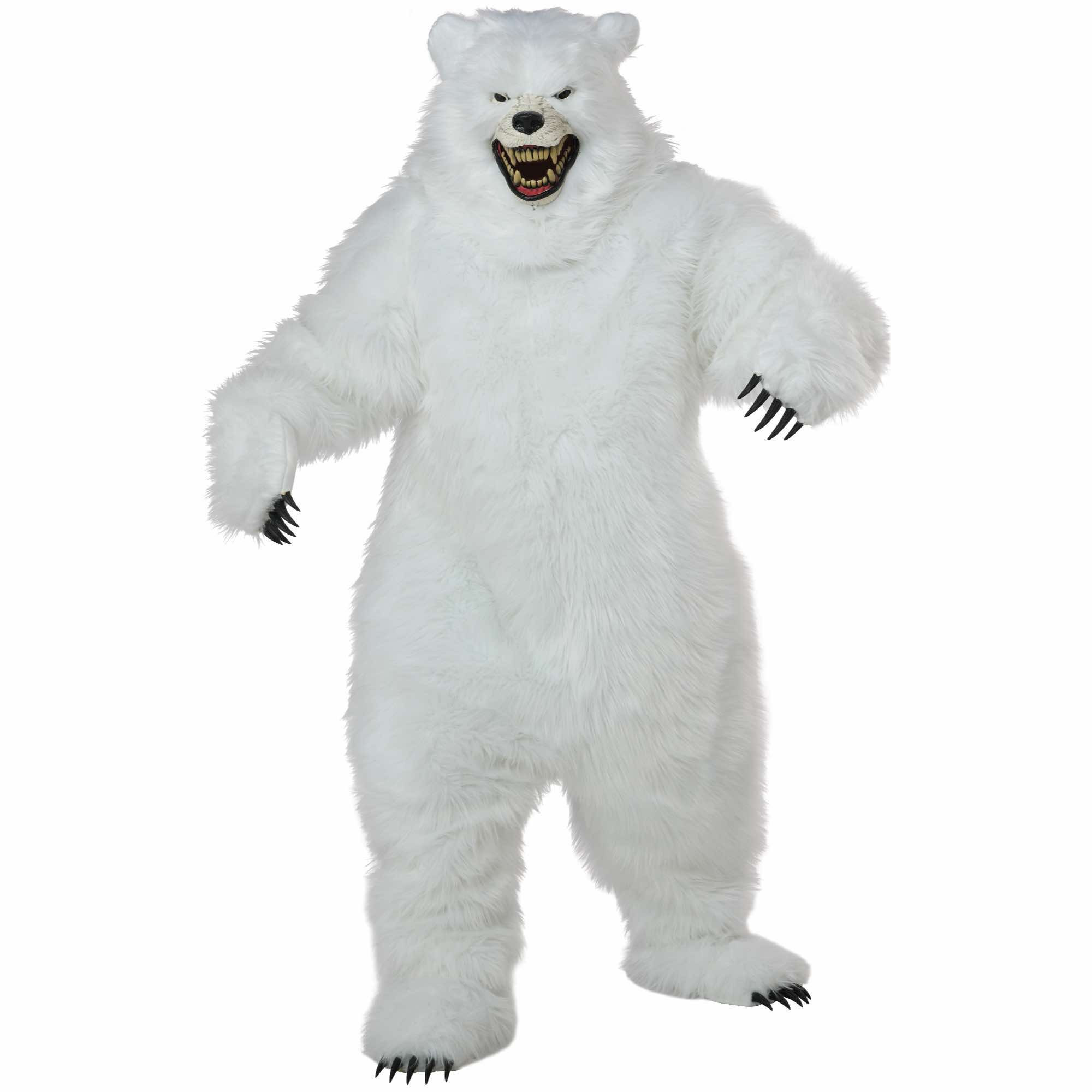 Deluxe Polar Bear White Ice Animal Beast Adult Mens Costume With Ani-Motion Mask